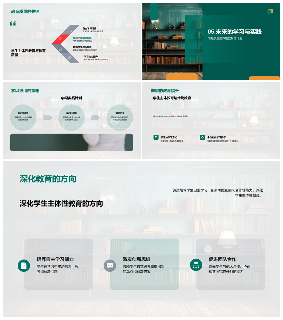 学生主体教育质量提升教师培训活动PPT模板