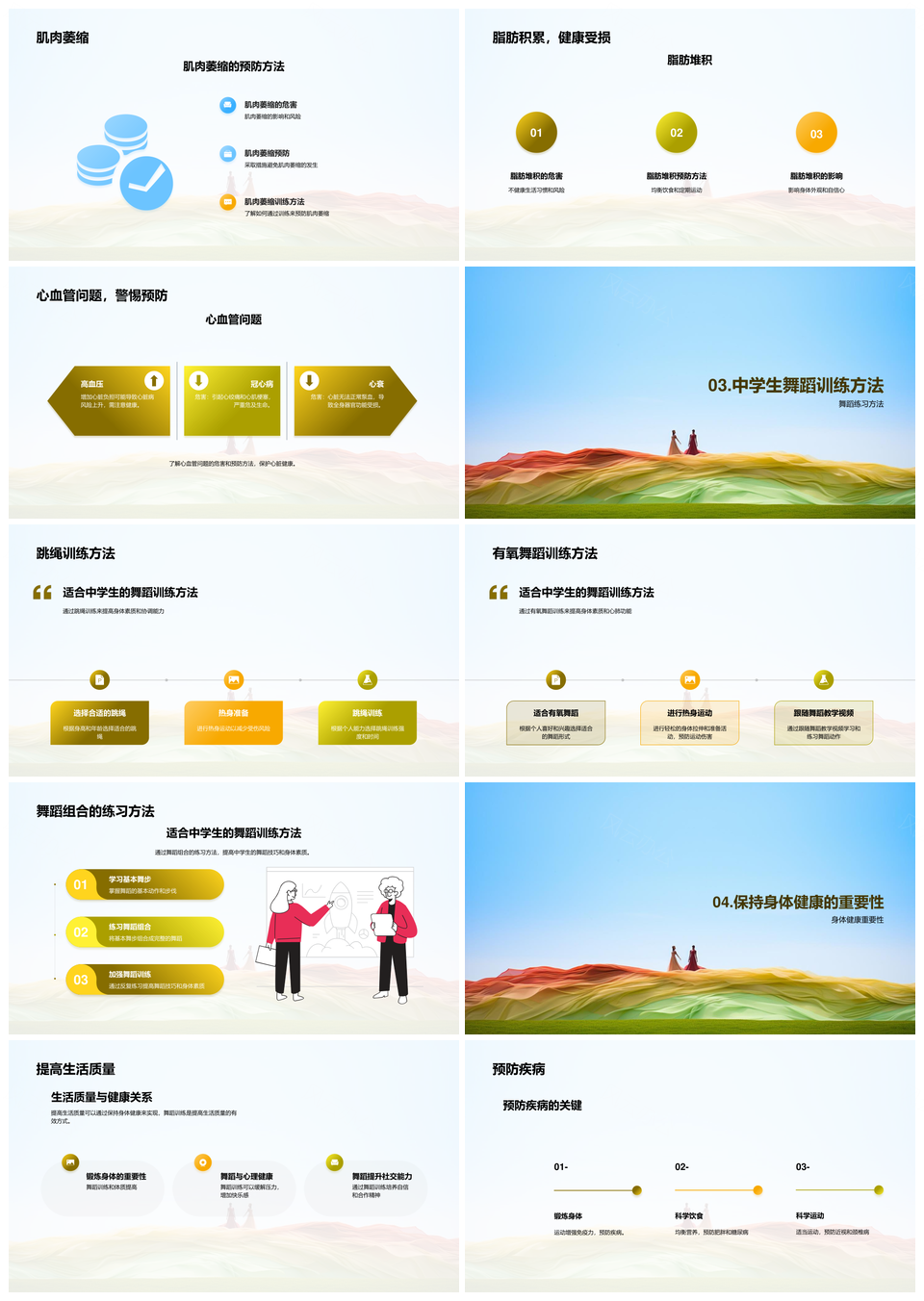 中学生舞蹈演讲强健体魄增肌益心促循环PPT模板