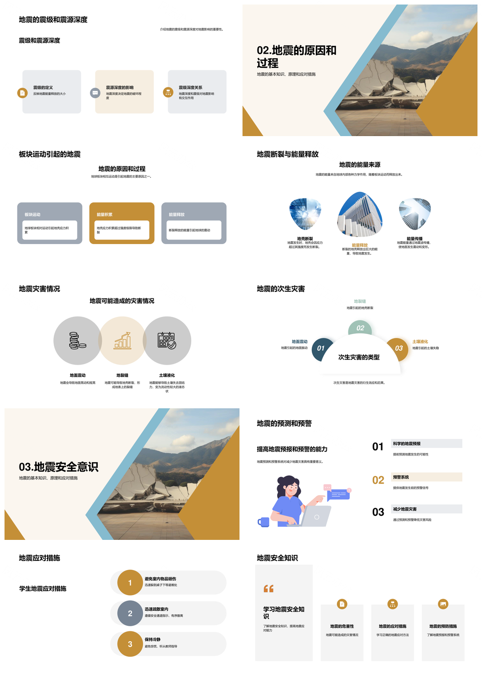 学生地震科普知识原理应对讲座PPT模板