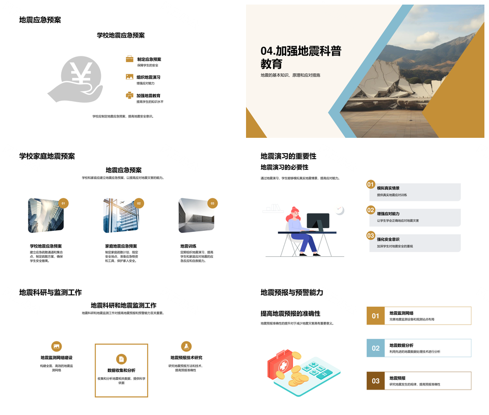 学生地震科普知识原理应对讲座PPT模板