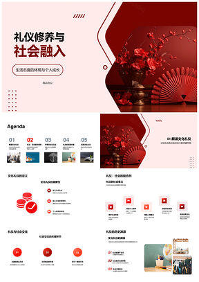 礼仪修养促进社会融入与个人成长PPT模板