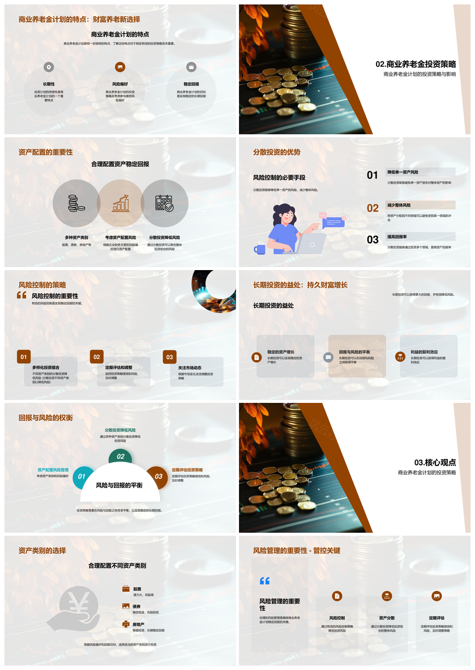 商业养老金资产配置与风险回报投资策略PPT模板