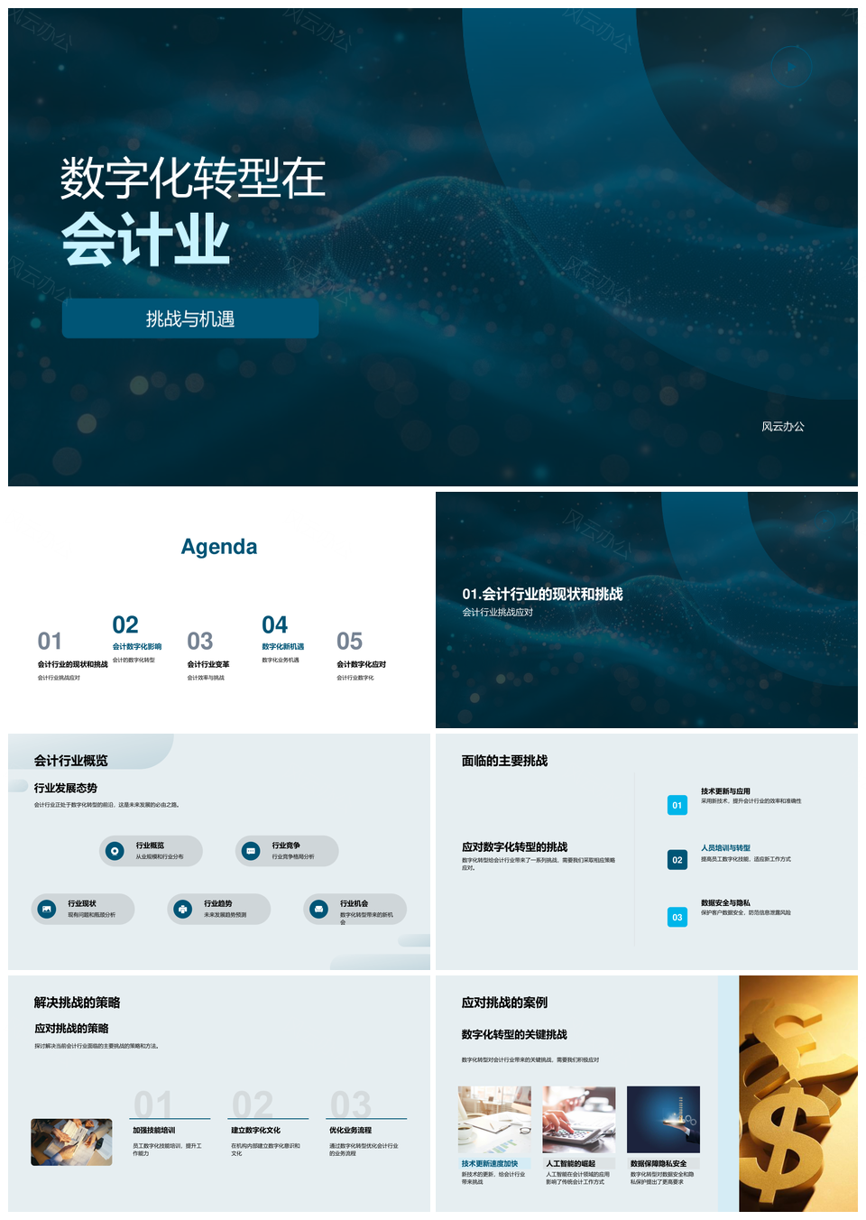 会计业数字化转型应对挑战提效拓业务机会PPT模板