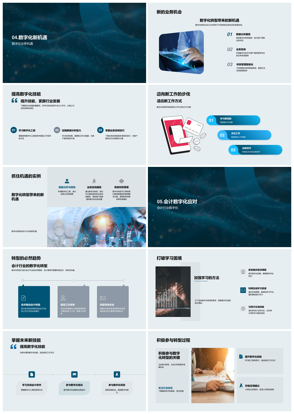 会计业数字化转型应对挑战提效拓业务机会PPT模板