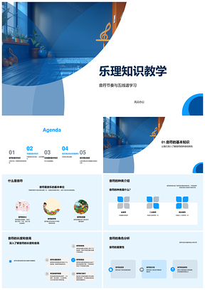 乐理知识五线谱音符节奏教学PPT模板