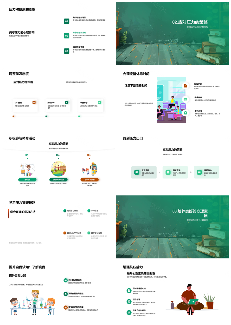 2025高考压力应对策略师生家长心理健康家庭环境PPT模板