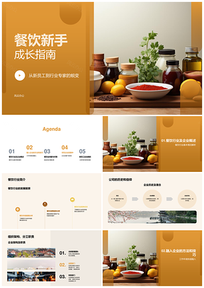 餐饮新手从厨师帽到企业规划成长指南PPT模板