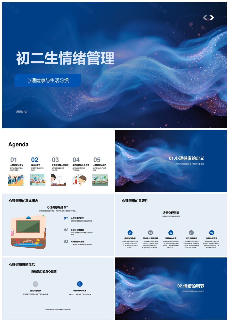 初二生情绪管理心理健康与生活习惯调节PPT模板