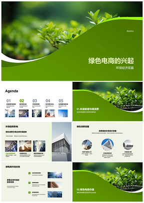 绿色电商创新驱动环保经济可持续发展PPT模板