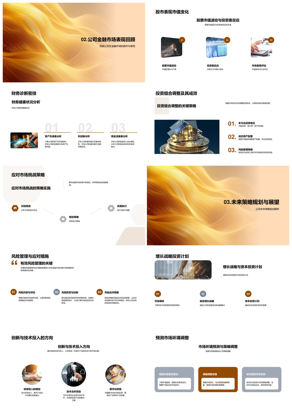 2025金融季报市场财务分析投资动向经济事件公司策略展望PPT模板