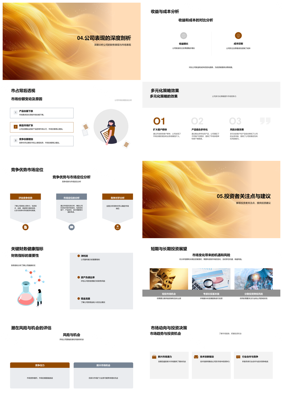 2025金融季报市场财务分析投资动向经济事件公司策略展望PPT模板