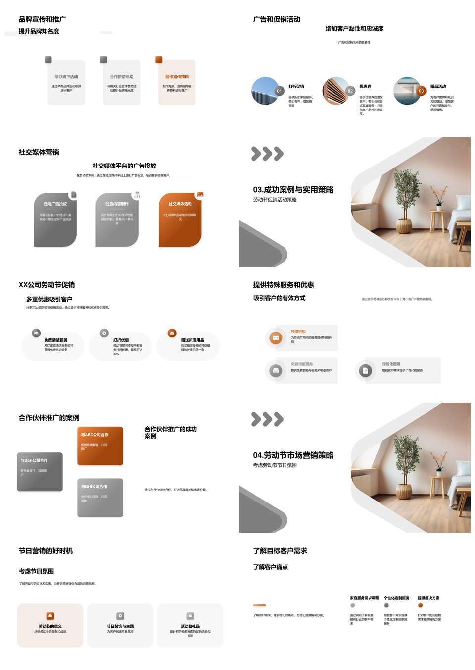 劳动节家庭服务促销热潮品牌推广竞争PPT模板