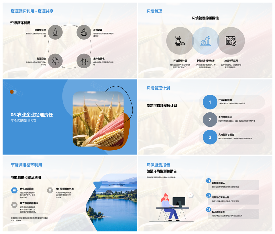 玉米绿色加工与资源可持续利用PPT模板