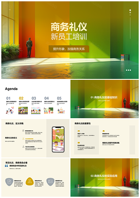 商务礼仪新员工培训提升职业素养形象PPT模板