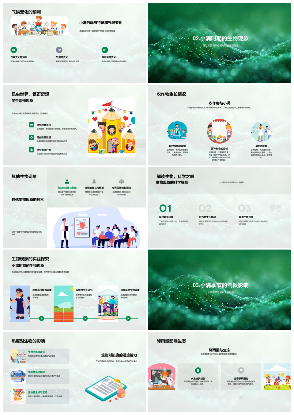 小满气候生态与生物农作实验解析PPT模板
