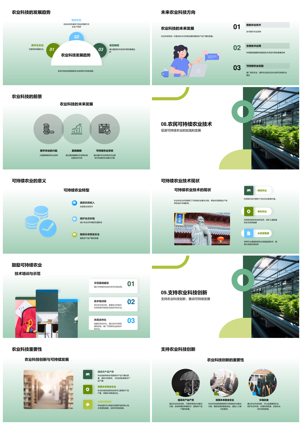 农业科技助力可持续高效种养增产提质PPT模板