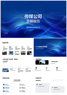 传媒公司发展里程碑业务拓展竞争优势报告PPT模板