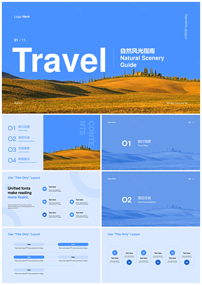 蓝金麦田商务旅行市场营销案例PPT模板
