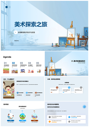 美术知识实践历史职业实例技巧探索之旅PPT模板