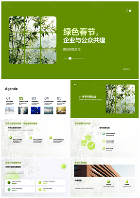 企业公众共建绿色春节践行环保责任PPT模板