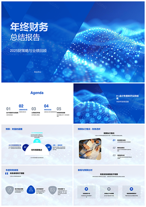 2025年终财务总结策略表现预算控本经济市场决策PPT模板
