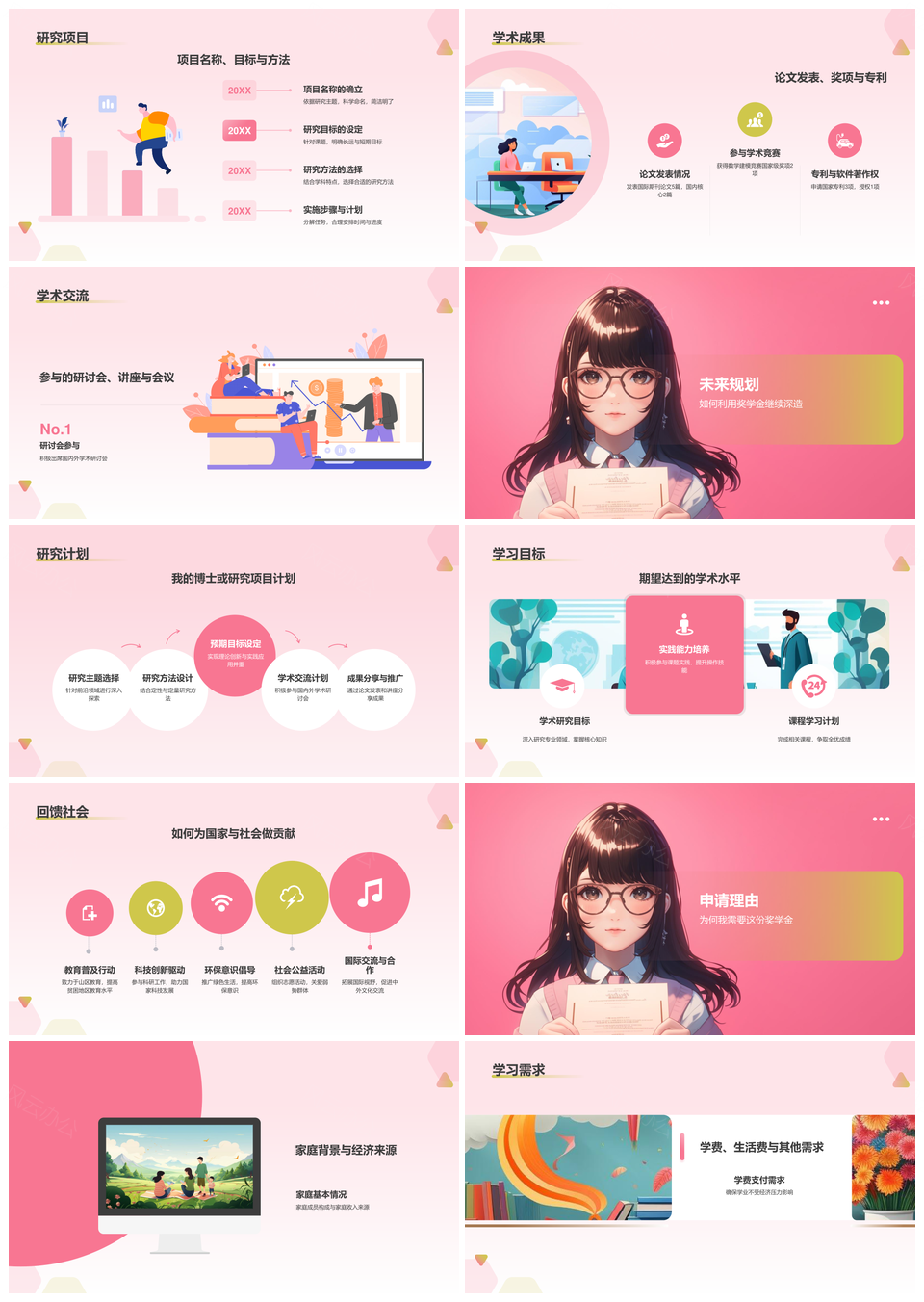 奖学金申请攻略支持学生发展奖励学习教育PPT模板