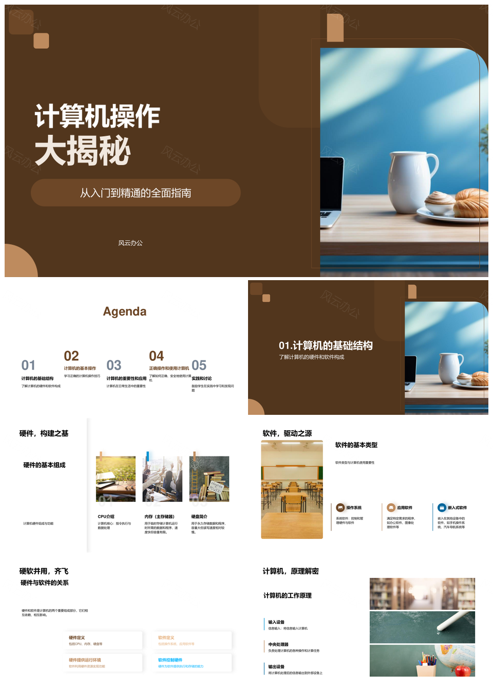 计算机硬件软件启动关机文件操作上网规范指南PPT模板