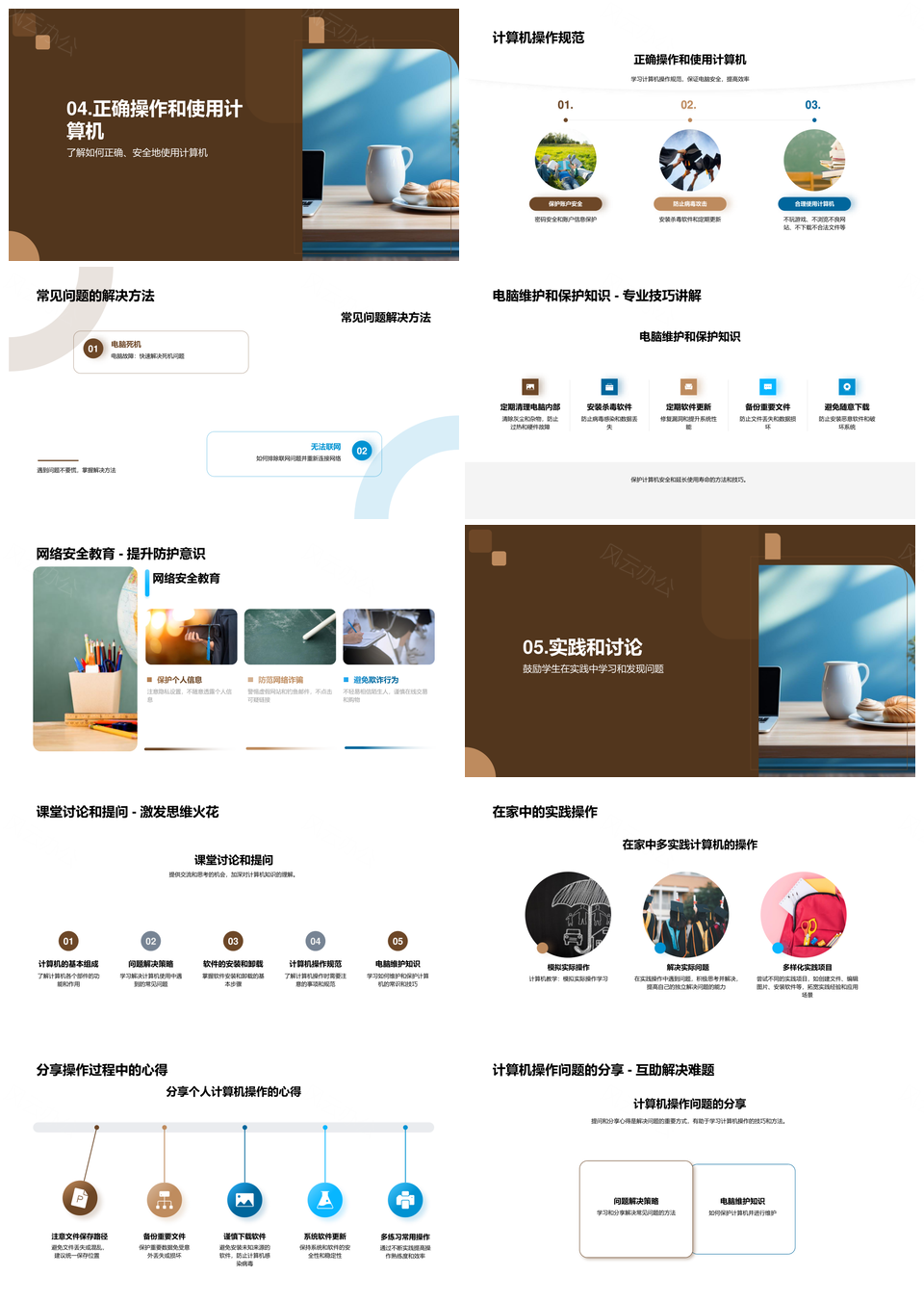 计算机硬件软件启动关机文件操作上网规范指南PPT模板