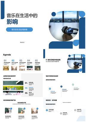 音乐生活多维应用情绪符号影响PPT模板