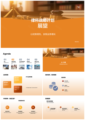律所合伙人战略计划与业务结构汇报PPT模板