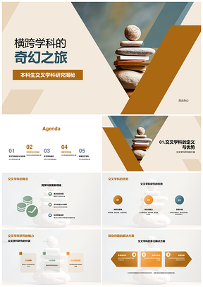 交叉学科DNA链交织探索本科研究之道PPT模板