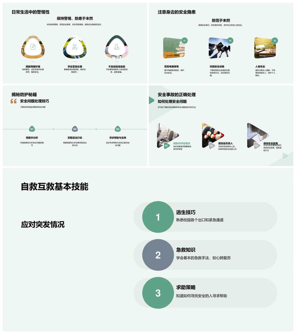 校园安全教育防意外护食药守规则查隐患PPT模板