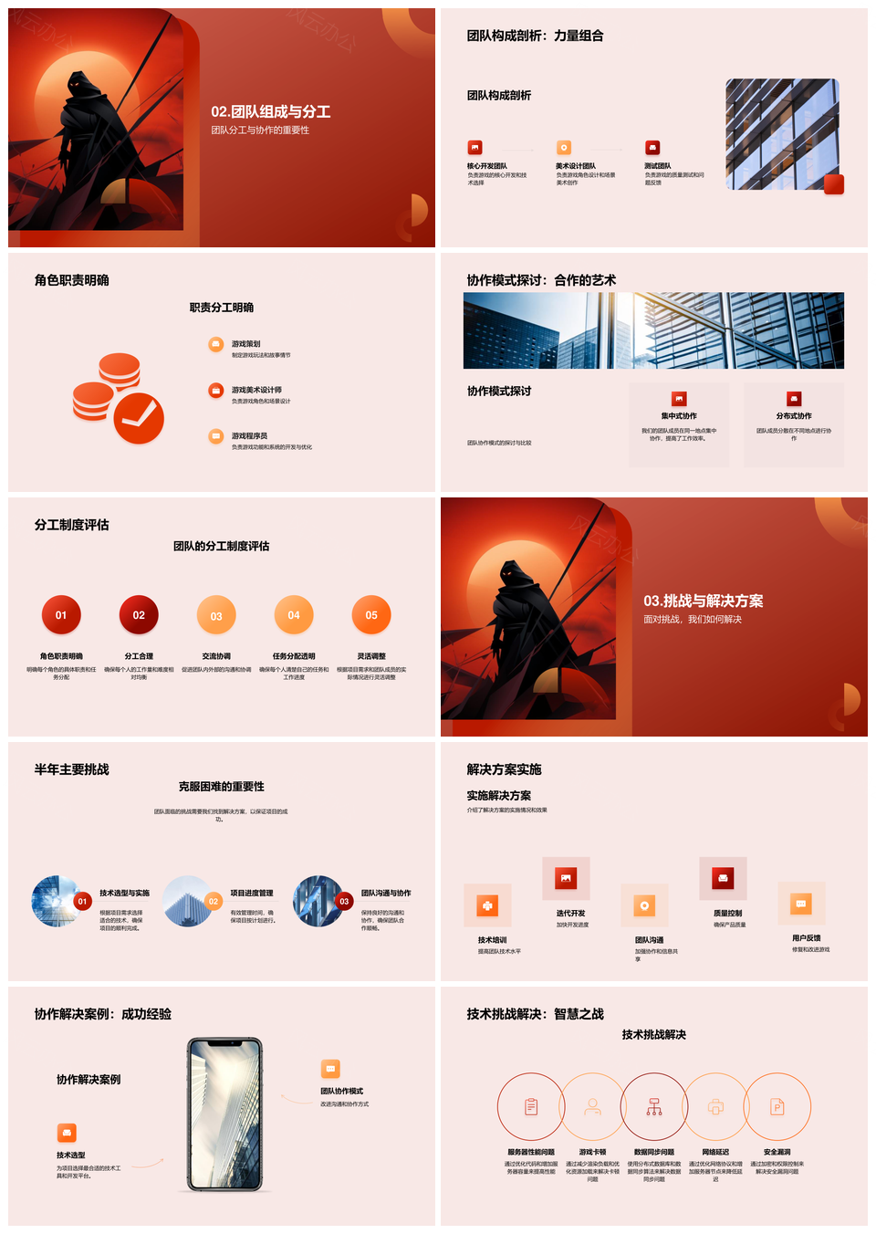 忍者征程半年开发团队协作技术选型挑战解决角色发布PPT模板