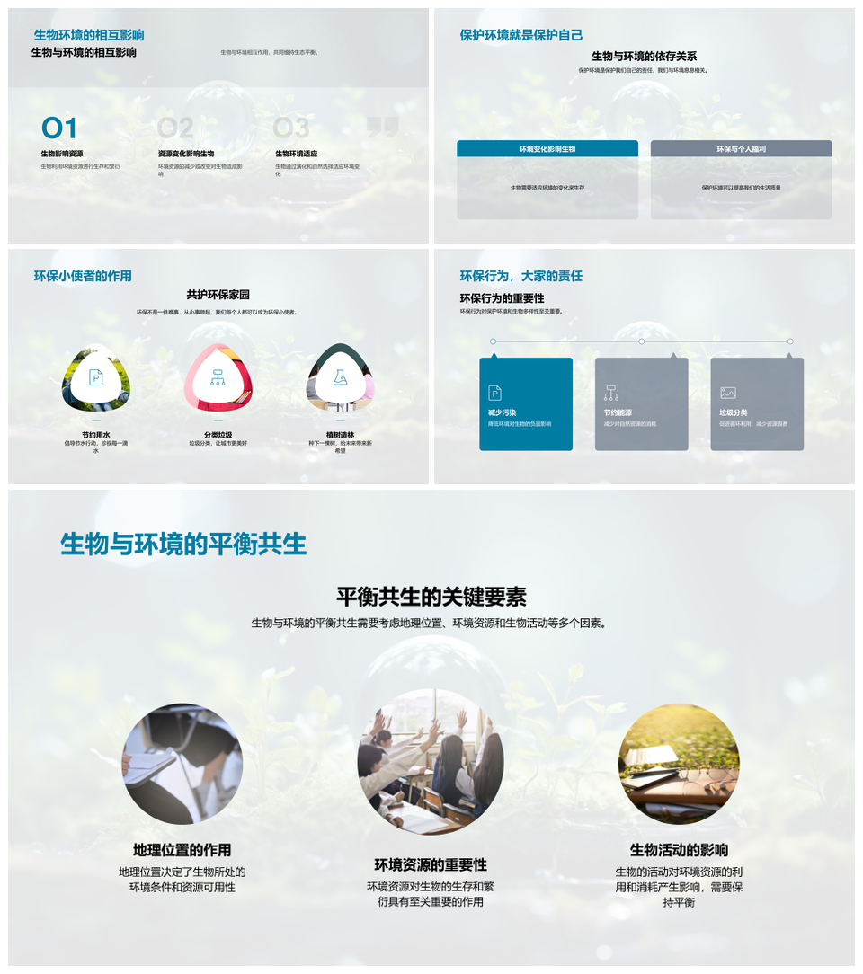 生物环境互动与环保地球科学PPT课件