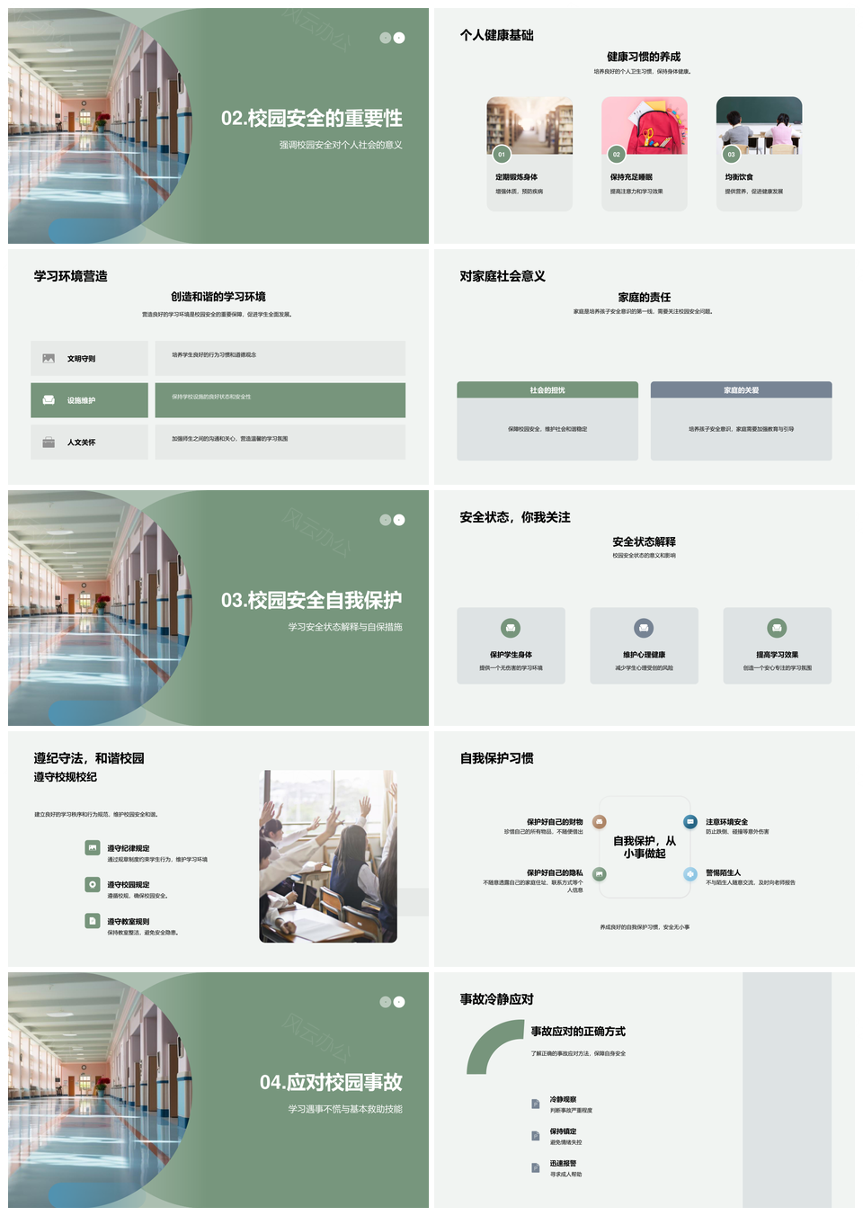 校园安全知识共建事故分类隐患建筑PPT模板