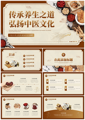 撕纸中国风中医养生文化传承弘扬PPT模板