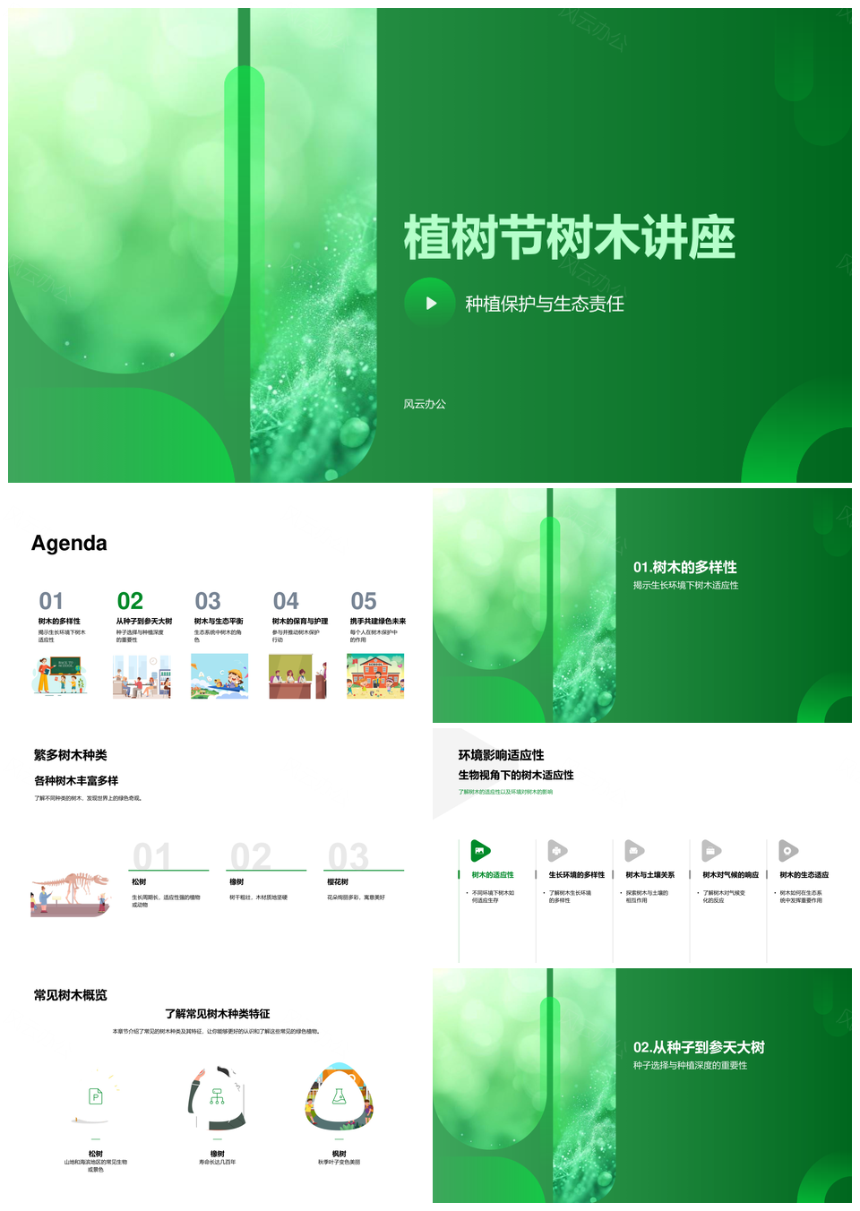 植树节树木保护生态责任多样性讲座PPT模板