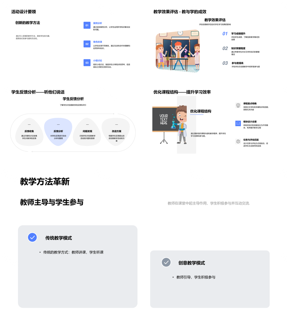 交叉学科创新教学互动案例实验角色参与PPT模板