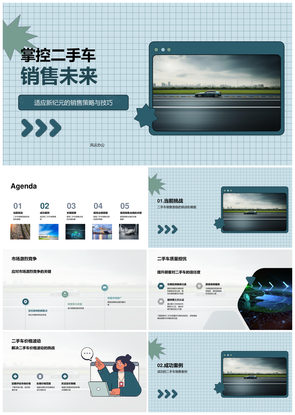 二手车销售经理策略应对竞争顾客价格波动PPT模板