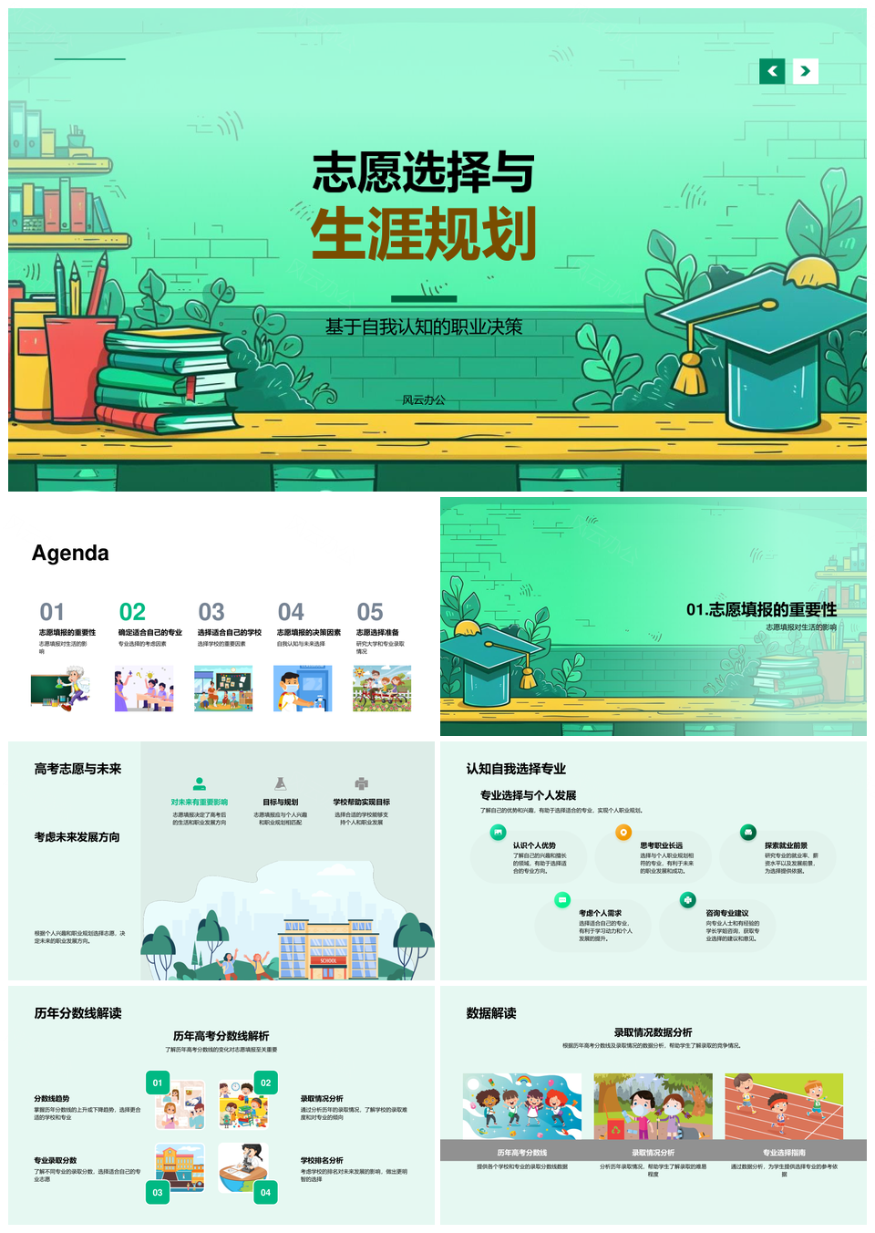 高考志愿专业选择录取生涯规划与职业决策PPT模板