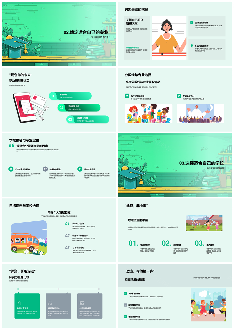 高考志愿专业选择录取生涯规划与职业决策PPT模板