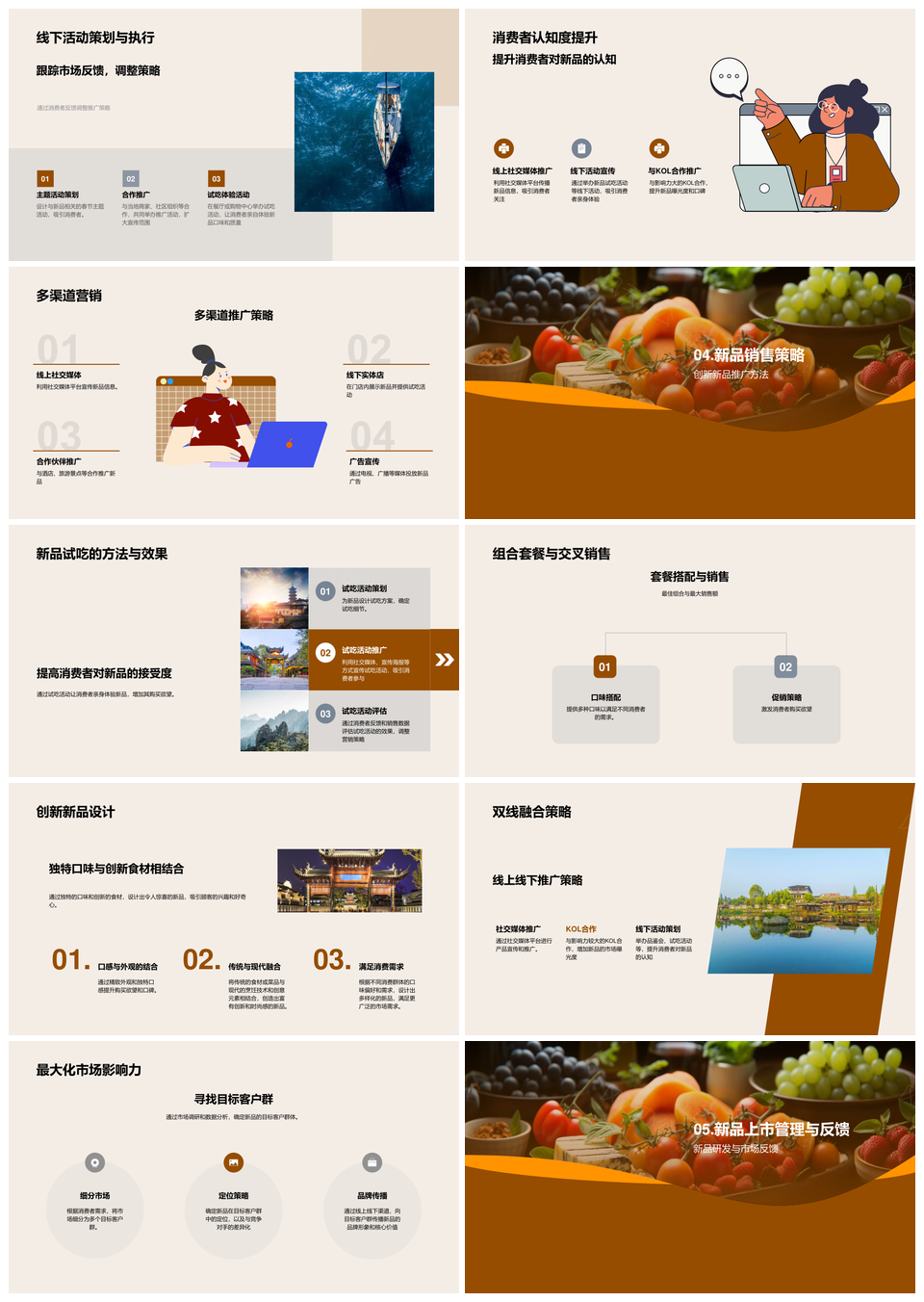 餐饮新品全周期推广趋势卖点KOL一盘美食PPT模板