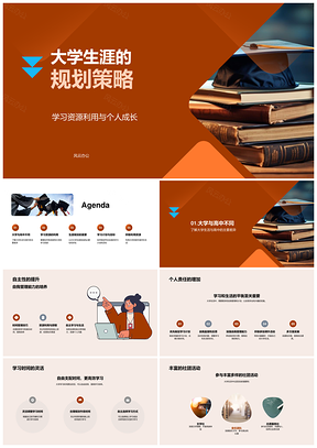 大学生涯自主规划与学习资源成长策略PPT模板