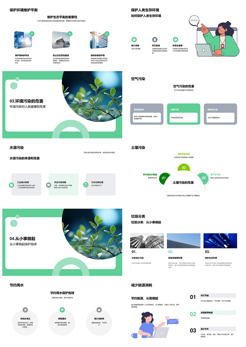 生态环保守护地球资源平衡治理环境污染PPT模板