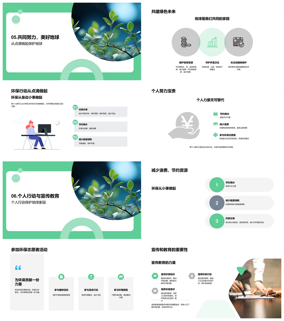 生态环保守护地球资源平衡治理环境污染PPT模板