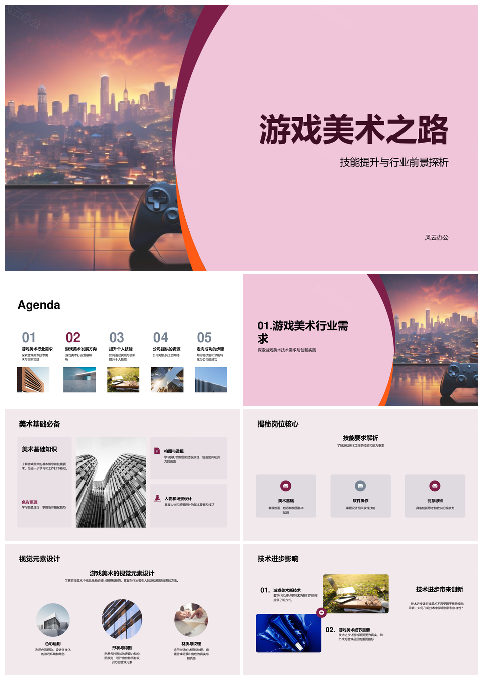 游戏美术技能提升与新技术发展趋势PPT模板