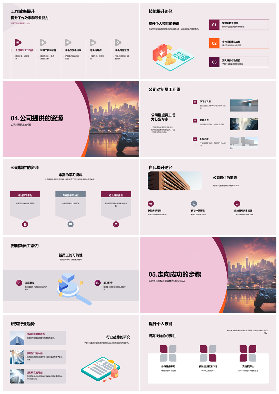 游戏美术技能提升与新技术发展趋势PPT模板