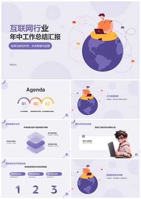 互联网年中总结成绩提升团队协作技术更新应对市场竞争人才短缺PPT模板