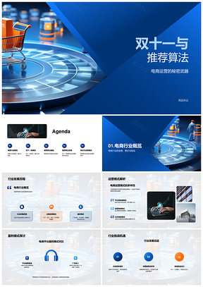 双十一推荐算法驱动电商运营销售业绩PPT模板
