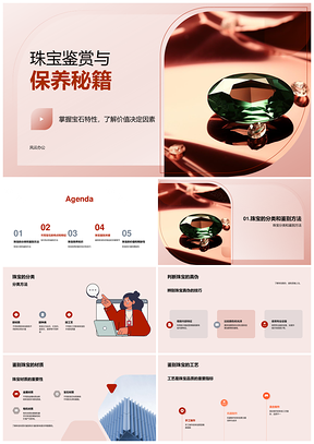 珠宝专家收藏家共鉴保养艺术设计工艺PPT模板
